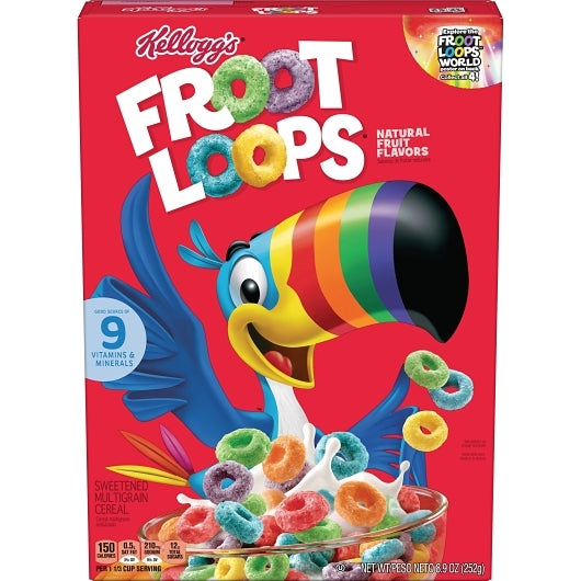 Kellogg's Froot Loops Original Sweetened Multigrain Cereal 8.9 oz