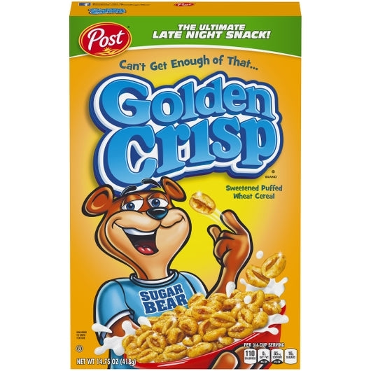 Post Golden Crisp Sweetened Puffed Wheat Cereal 14.75 oz