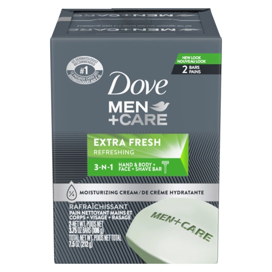 Dove Men+Care Extra Fresh Bar Soap 2 Bars 7.5 oz