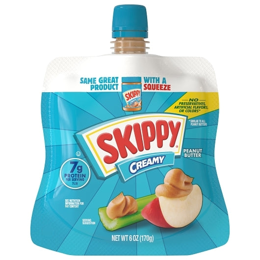 Skippy Creamy Peanut Butter Squeeze Pack 6 oz