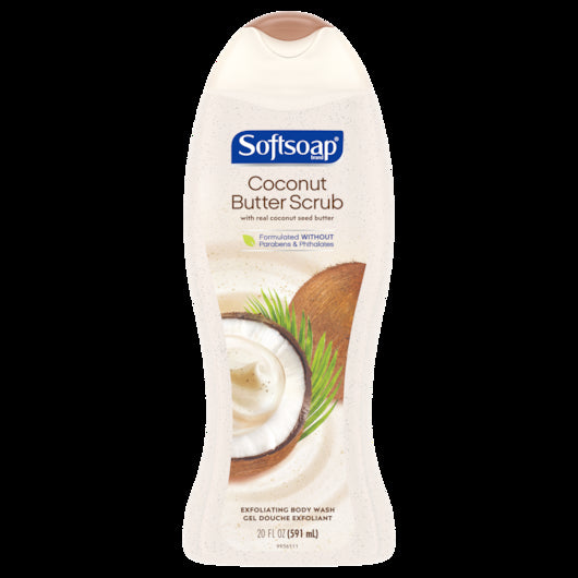 Softsoap Coconut Butter Scrub Exfoliating Body Wash 20 oz