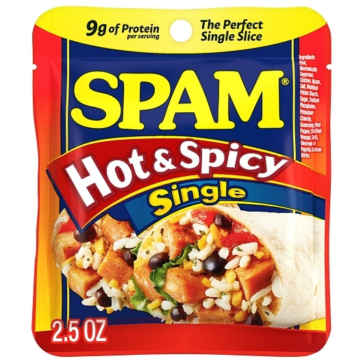SPAM Hot & Spicy Pork Luncheon Meat Single 2.5 oz