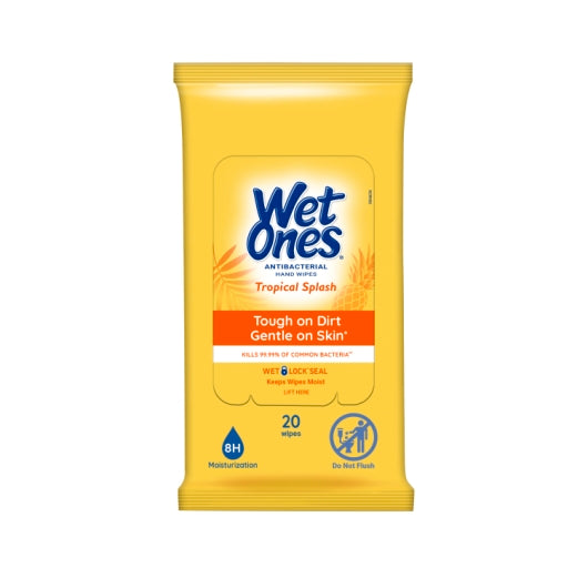 Wet Ones Antibacterial Tropical Splash Hand Wipes 20 Count